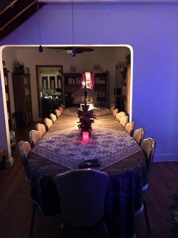 Banquet size table now takes space in liv and din