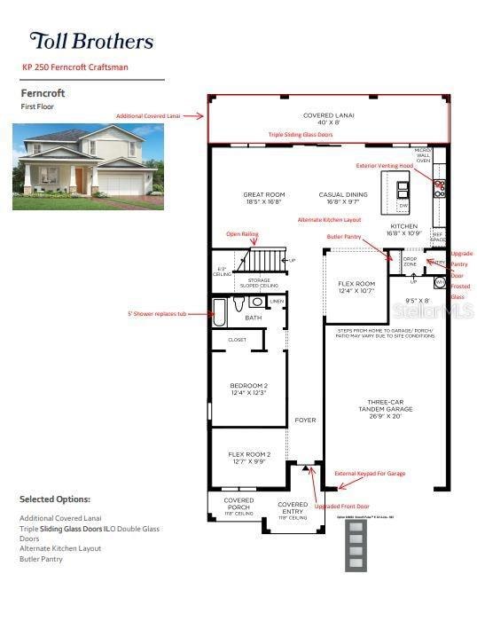 First floor layout with upgrades