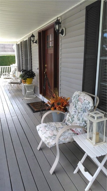 Farmers porch and new front door.