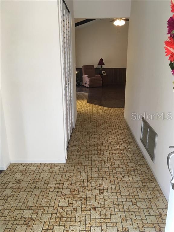 Entry Hall with large closet ahead on left. straig