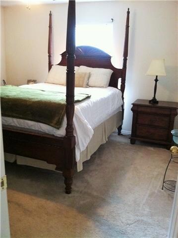 The beautiful master suite has a large closet and private bath.