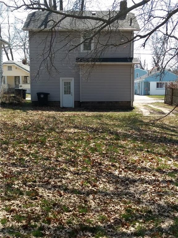 View of back yard. Sides and back  of yard are fen
