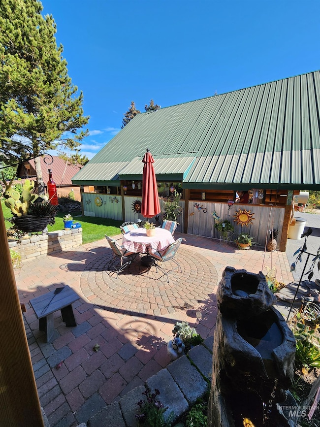 Patio between home and garage