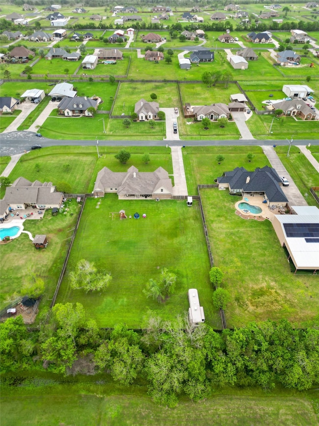Aerial view of back yard