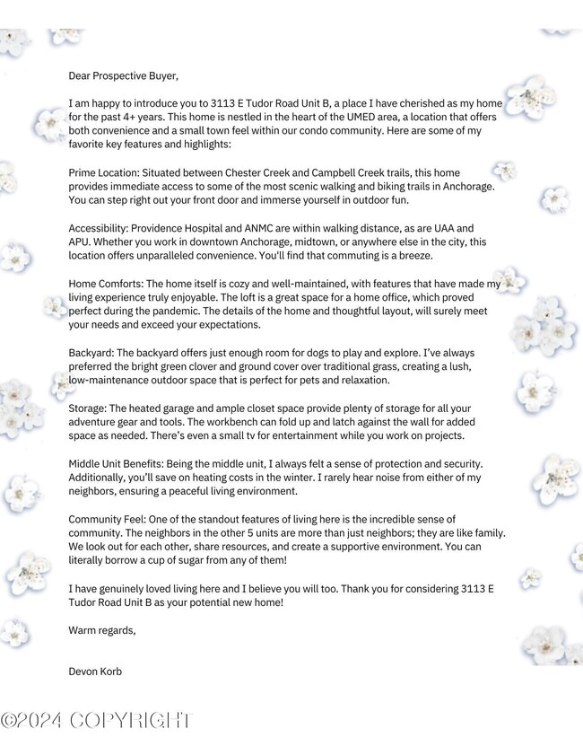 Welcome Letter