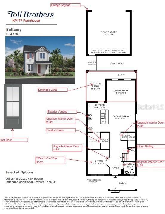 First floor layout with upgrades