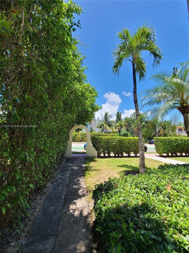 View of the side street entrance from the side entrance path