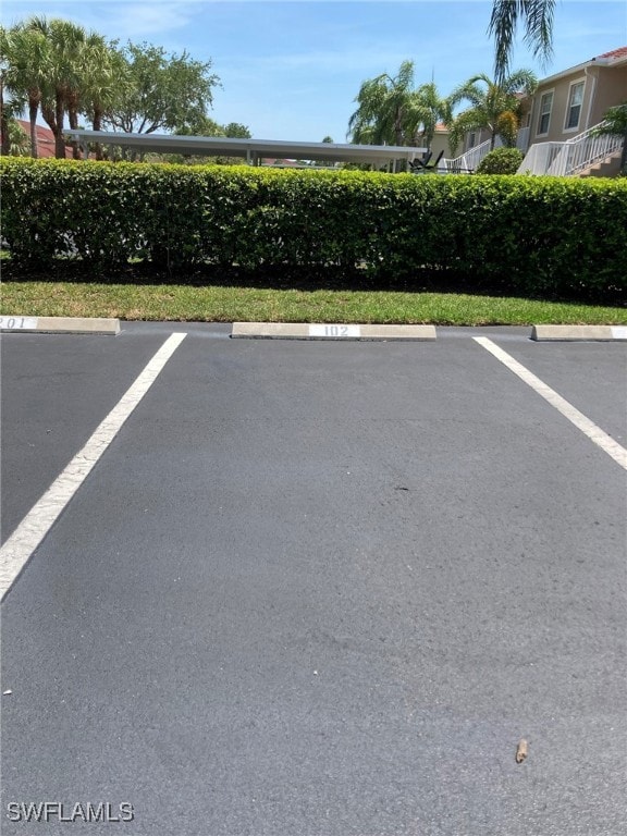 View of uncovered parking lot