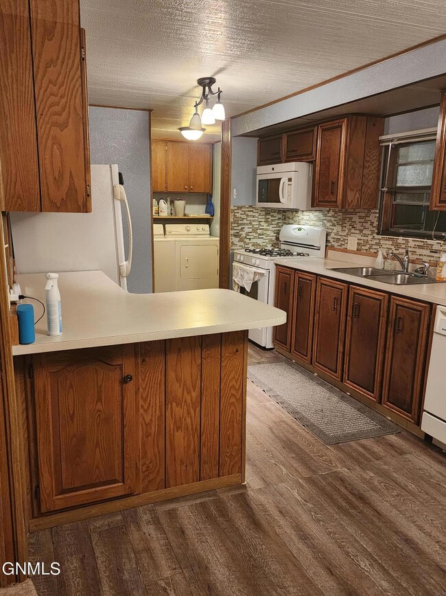 View of kitchen from dining area
