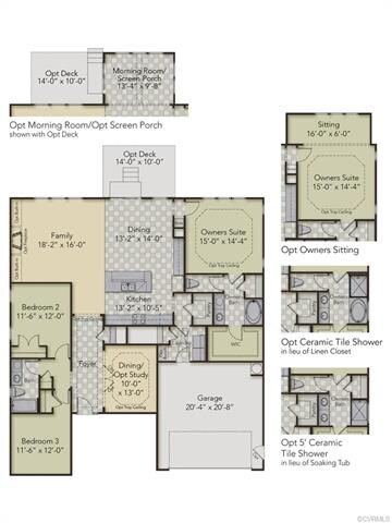 First Floor Layout - home has the opt 5' Ceramic T