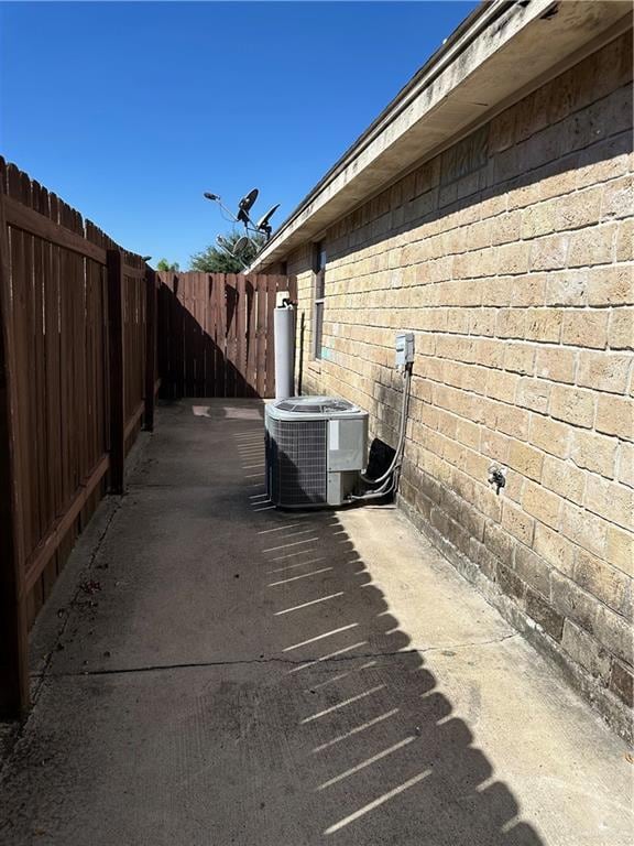 Fenced backyard featuring a patio area