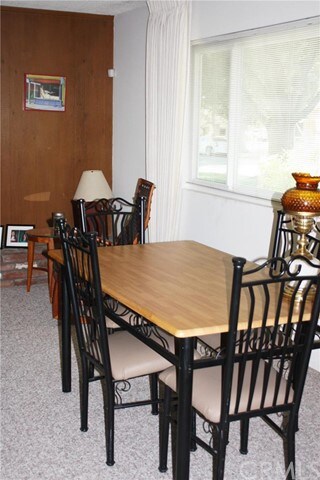 Table set up in living room area.