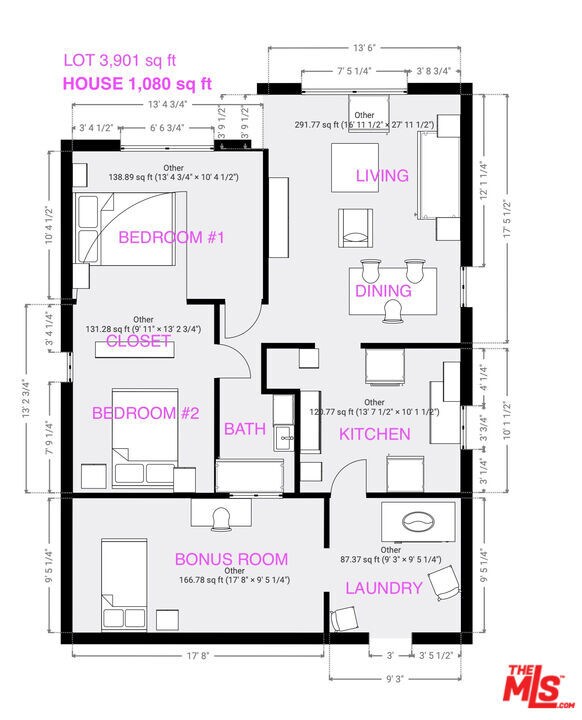 floorplan 1,080 sq ft - LOT 3,901