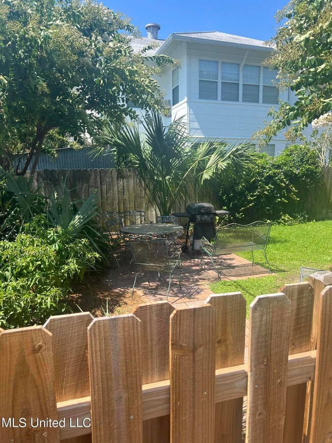 Backyard patio area