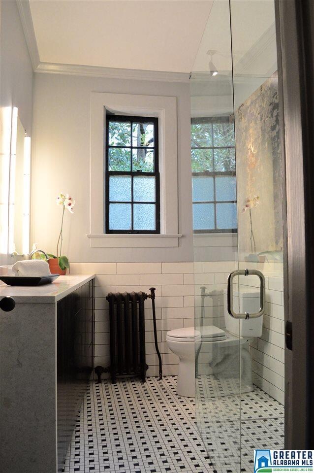 Newly renovated, custom designed bathroom features