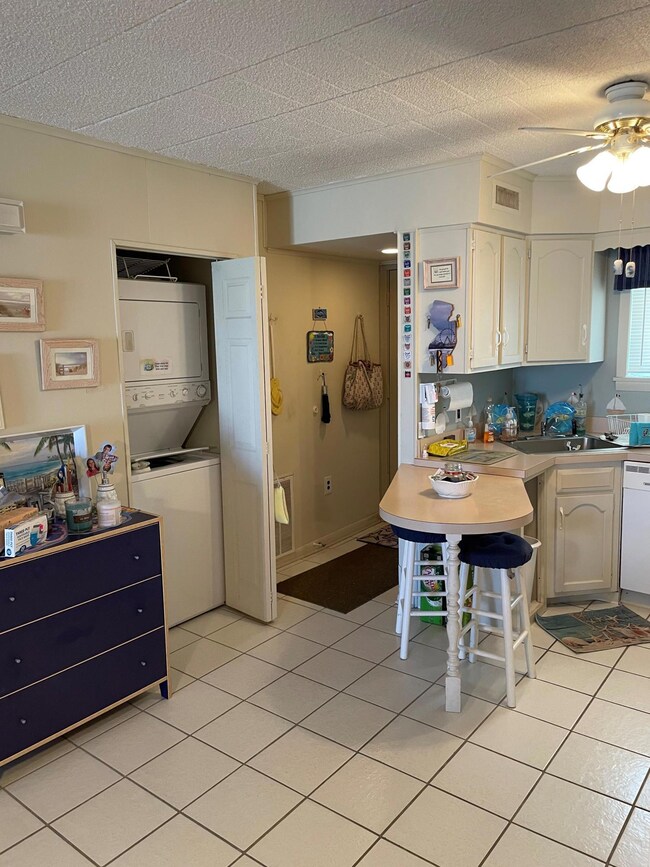 kitchen with laundry equipment