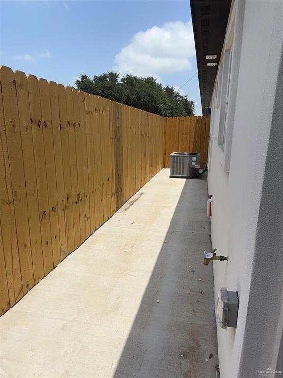 Nice size back patio for your pets or gatherings.