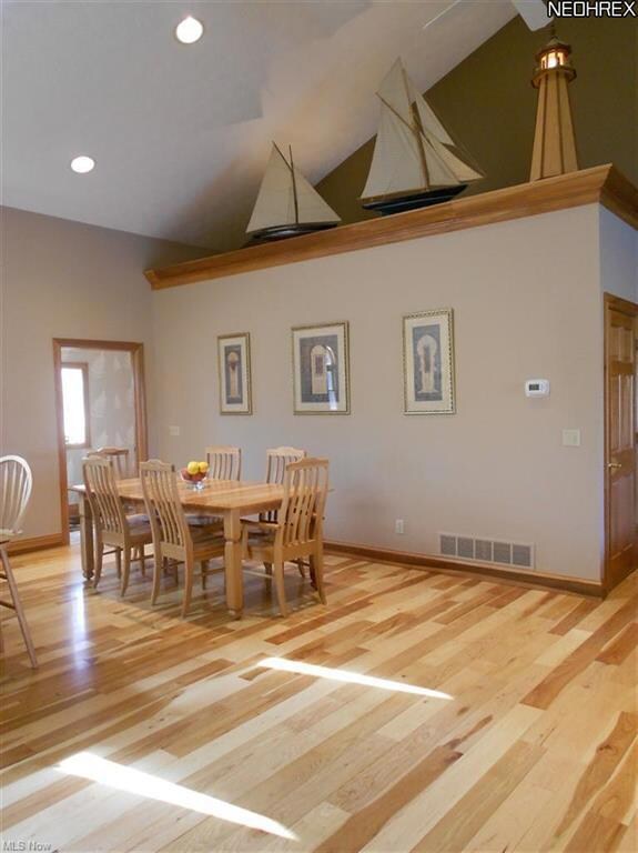 Dining area and hickory floor