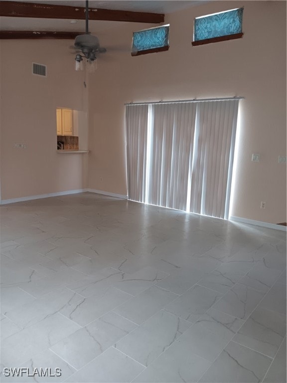 Living room with kitchen pass thru