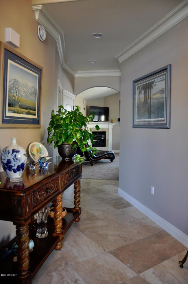 Travertine entryway