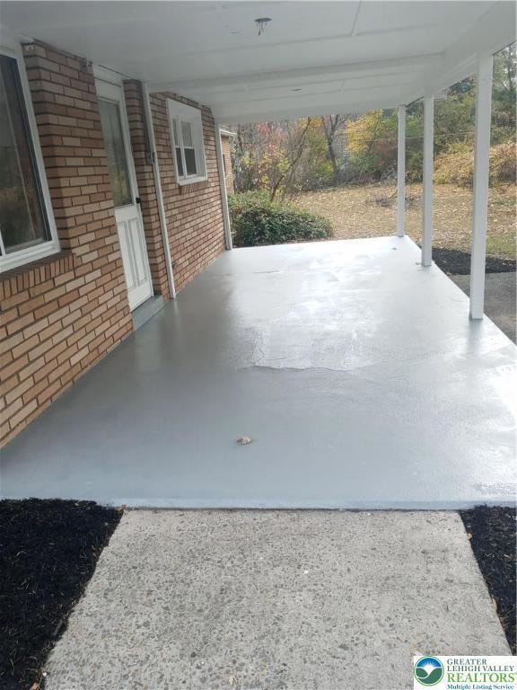 Freshly painted covered patio