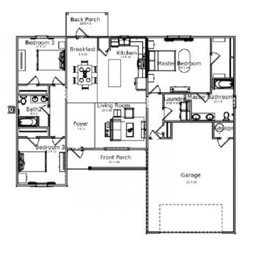 Floorplans are intended to provide a general indication of the proposed layout; Builder reserves the right to make changes to these floorplans, elevations, specifications, dimensions, pricing and designs without prior notice.