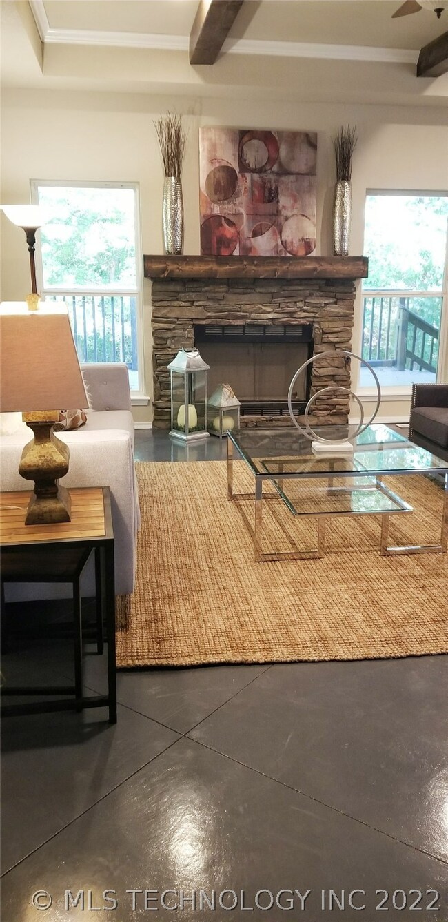 Professionally painted/stained scored concrete flo