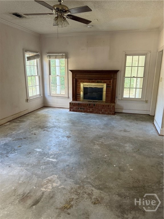 Den with gas fireplace