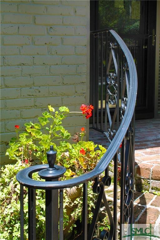 Lovely Wrought-Iron Railing to Front Door
