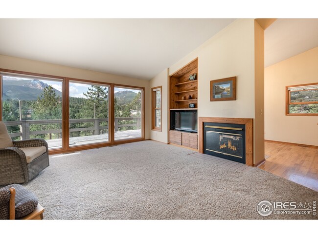 Gas log fireplace in great room
