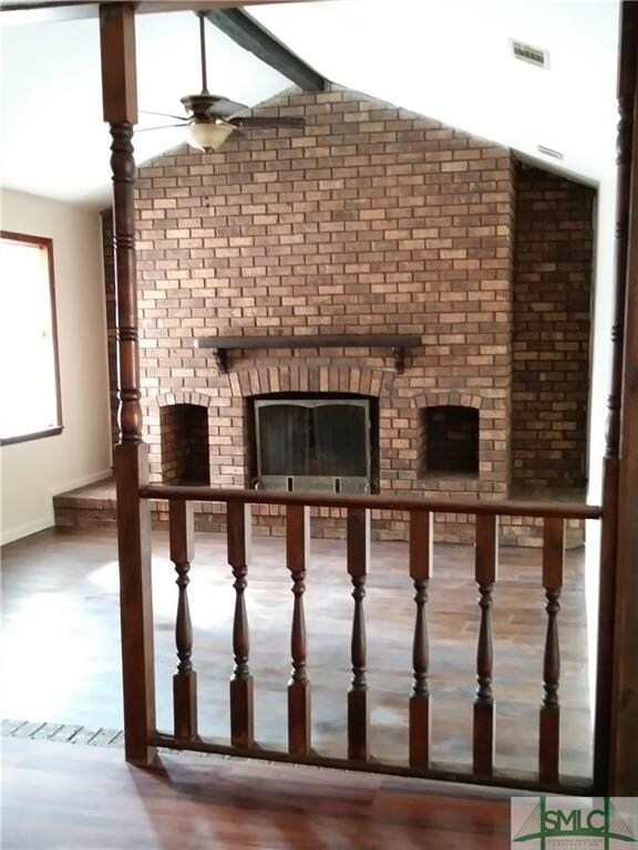 First fireplace in home is located in front family