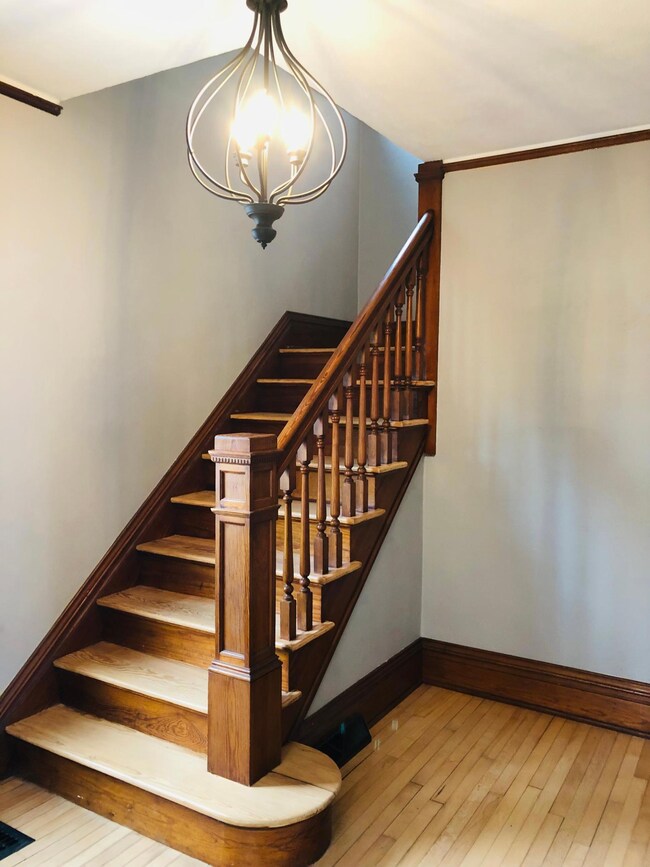 Beautiful banister to upper level