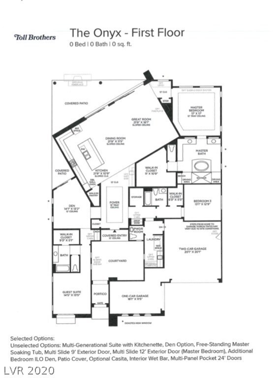 Onyx Floor Plan 3,156 sq. ft. 3bed, 3.5 baths 3 ca