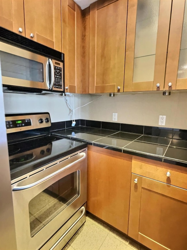 Kitchen with stainless steel appliances