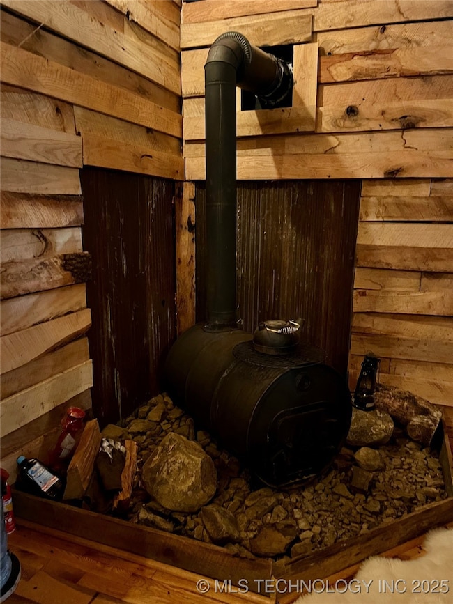 Wood burning stove in upper cabin