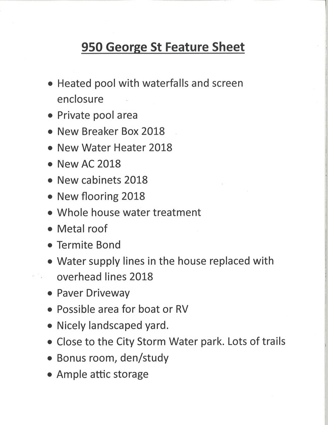 Feature sheet for MLS