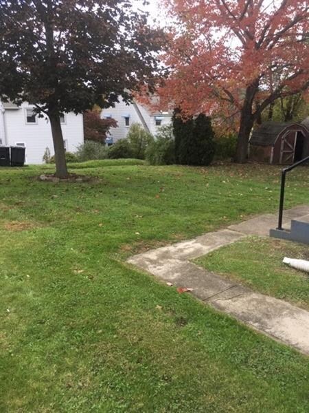SIDE VIEW OF BACK YARD.