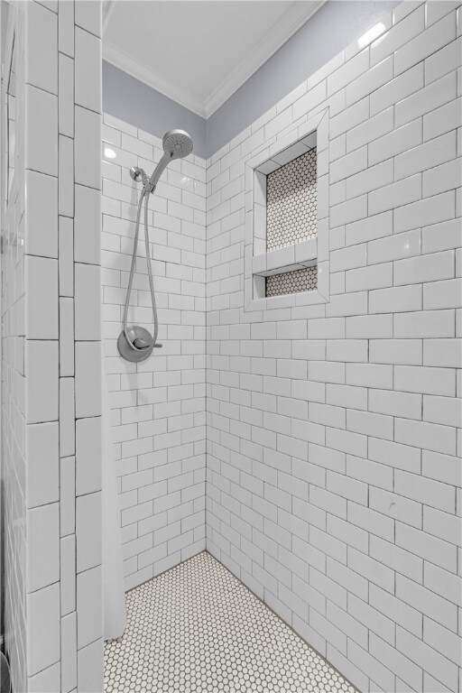 Beautiful subway tile shower!