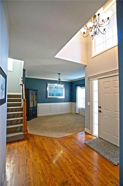 Dining room area with New paint and lighting