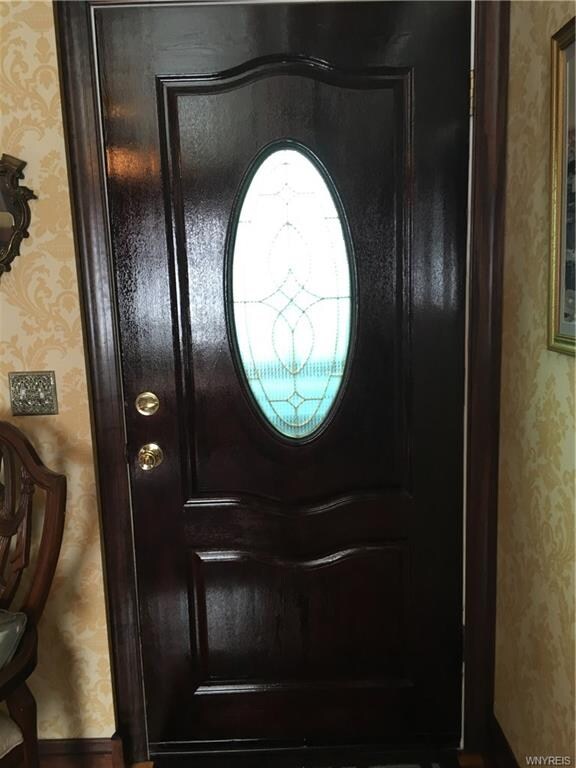 main entrance door on side