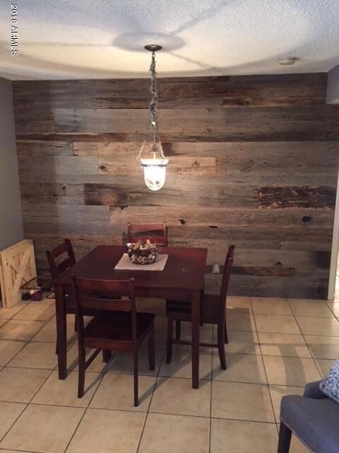 Dining room wood wall