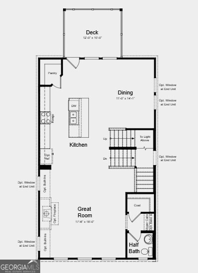 Main Level Floor Plan - Additional highlights include: laminate stair treads and open stair railing
