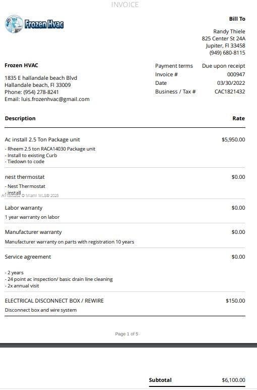 AC invoice
