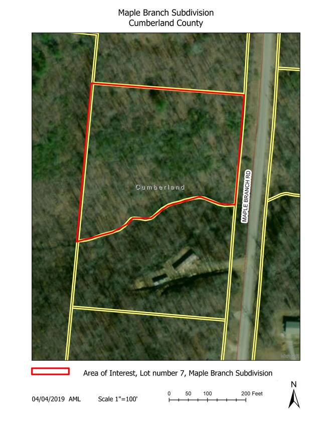 Aerial of lot 7 Maple Branch