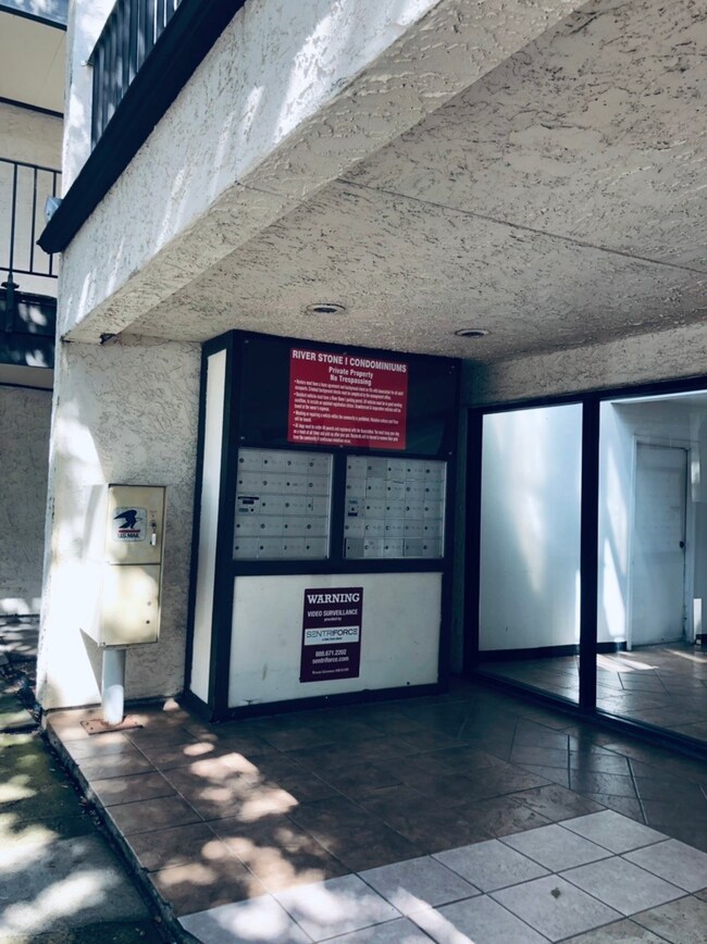 The mailbox is conveniently located at the entranc
