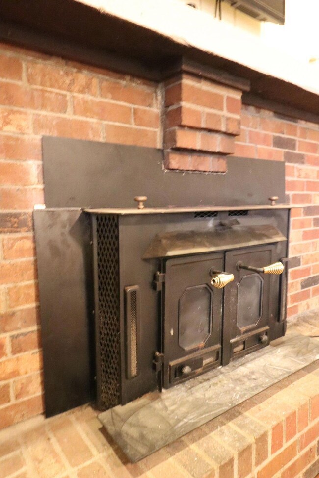 Raised brick hearth