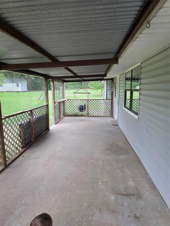 covered, screened in front porch