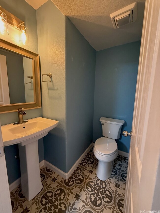 Convenient half bath on main level