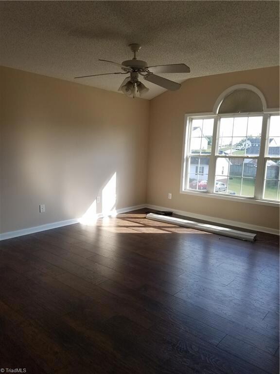 Master Bedroom has vaulted area and beautiful wide plank flooring