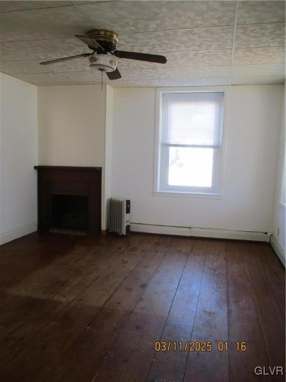 Living room with faux fireplace